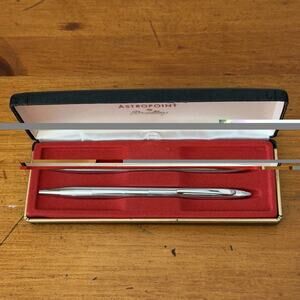 Vintage Astropoint by Bradley Pen Mechanical Pencil Set Silver Tone Boxed